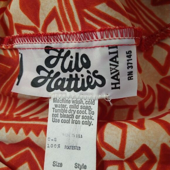 Hilo Hattie Hawaii Red Tropical Floral Sarong Wrap Dress Cover Up One Size - Picture 5 of 8